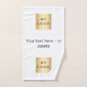 会社のロゴ文字のビジネスブランドカラー ハンドタオル (ハンドタオル)