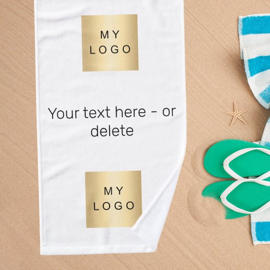 会社のロゴ文字のビジネスブランドカラー ハンドタオル