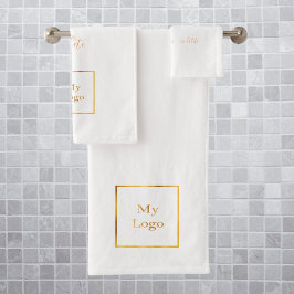 会社のロゴ文字のビジネスブランドカラー バスタオルセット