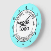 会社のロゴ文字の営業宣伝時計 ラージ壁時計 (傾斜)