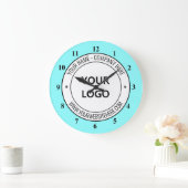 会社のロゴ文字の営業宣伝時計 ラージ壁時計 (ホーム)