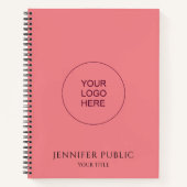 会社のロゴ文字をここにアップロード ノートブック (正面)