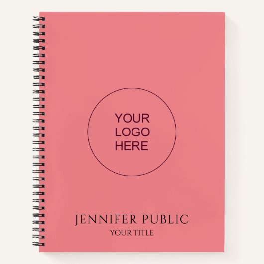 会社のロゴ文字をここにアップロード ノートブック (正面)