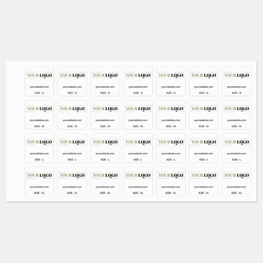 会社のロゴ文字ウェブサイトまたはサイズ服飾 ラベル (シート)