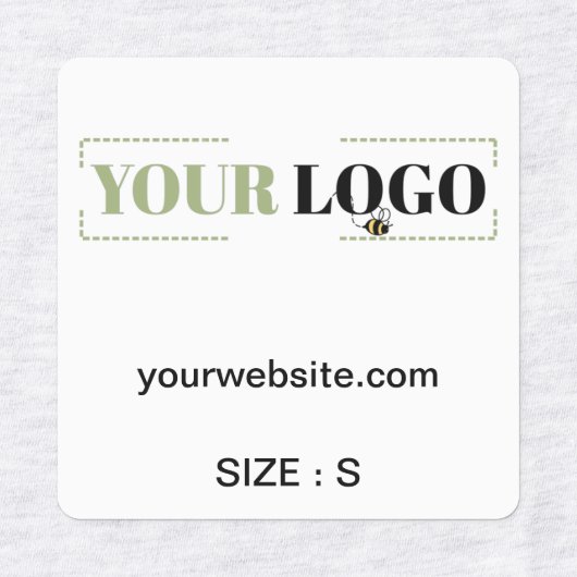 会社のロゴ文字ウェブサイトまたはサイズ服飾 ラベル (デザイン1)