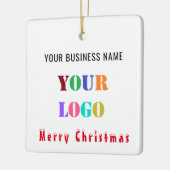 会社のロゴ文字クリスマスオーナメントテンプレート セラミックオーナメント (左)