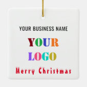 会社のロゴ文字クリスマスオーナメントテンプレート セラミックオーナメント (裏面)