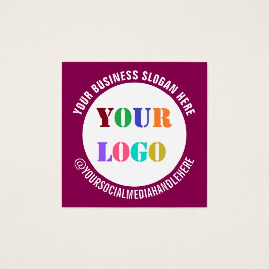 会社のロゴ文字ソーシャルメディアの名刺 (正面)