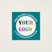 会社のロゴ文字ソーシャルメディアの名刺 (裏面)