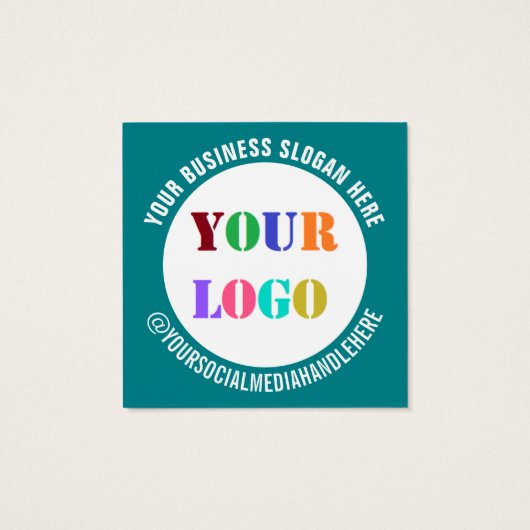 会社のロゴ文字ソーシャルメディアの名刺 (裏面)