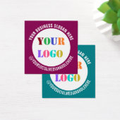 会社のロゴ文字ソーシャルメディアの名刺 (デスク)