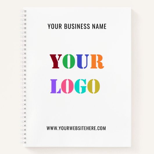 会社のロゴ文字ビジネスノートブックテンプレート ノートブック (正面)