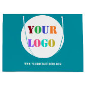 会社のロゴ文字ビジネス紙ショッピングバッグ ラージペーパーバッグ (正面)