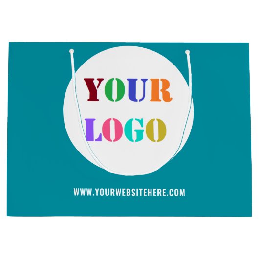 会社のロゴ文字ビジネス紙ショッピングバッグ ラージペーパーバッグ (正面)