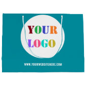 会社のロゴ文字ビジネス紙ショッピングバッグ ラージペーパーバッグ (裏面)