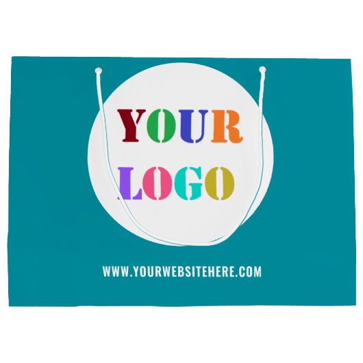 会社のロゴ文字ビジネス紙ショッピングバッグ ラージペーパーバッグ (裏面)