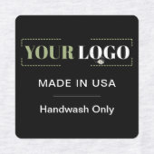 会社のロゴ文字国の黒い服の衣類 ラベル (デザイン2)