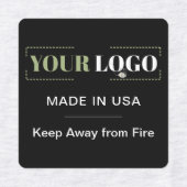 会社のロゴ文字国の黒い服の衣類 ラベル (デザイン1)