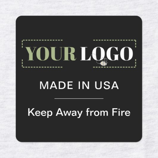 会社のロゴ文字国の黒い服の衣類 ラベル (デザイン1)