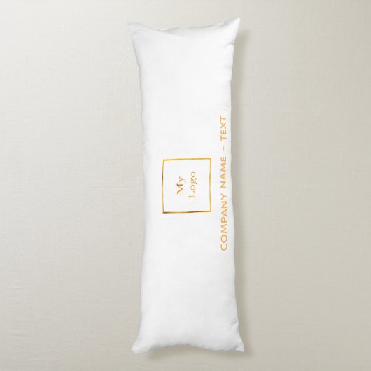 会社のロゴ白金ゴールド エレガント ボディピロー (裏面 (縦))