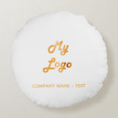 会社のロゴ白金ゴールド エレガント ラウンドクッション (裏面)