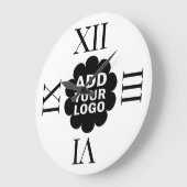 会社のロゴ白黒プロモーション ラージ壁時計 (傾斜)