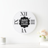 会社のロゴ白黒プロモーション ラージ壁時計 (ホーム)