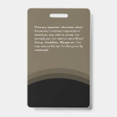 会社のロゴ社員の写真IDブラエレガントウンブラック バッジ (裏面)