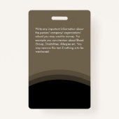 会社のロゴ社員の写真IDブラエレガントウンブラック バッジ (裏面)