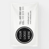 会社のロゴ連絡プロモノブラック&ホワイト 横断幕 (縦)