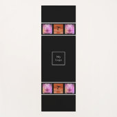 会社のロゴ黒の写真のコラージュ白 ヨガマット (正面)