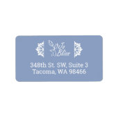 会社のロゴ、ウィンターライトブルー差出人住所 ラベル (正面)