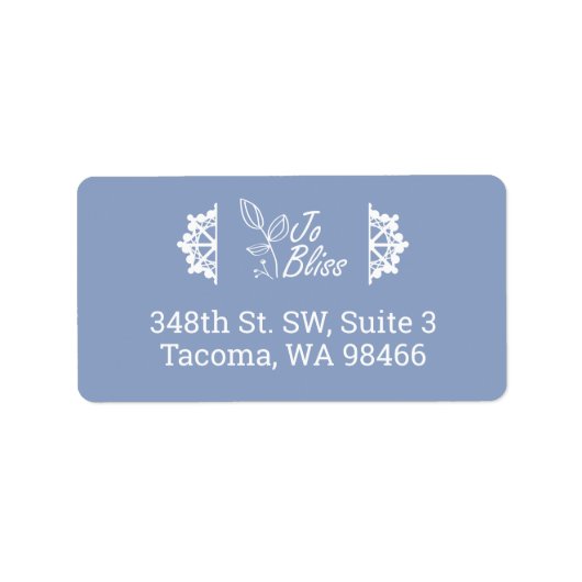 会社のロゴ、ウィンターライトブルー差出人住所 ラベル (正面)