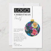 会社のロゴ クリスマスパーティー おしゃれオーナメント クリスマス 招待状 (正面)