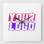 会社のロゴ スクエア壁時計 (正面)