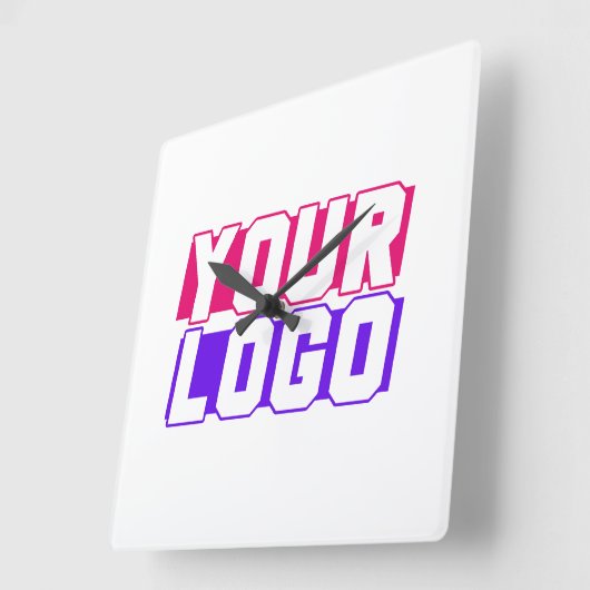 会社のロゴ スクエア壁時計 (傾斜)