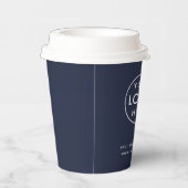 会社のロゴ |ネイビーブルービジネス企業の 紙コップ (右)