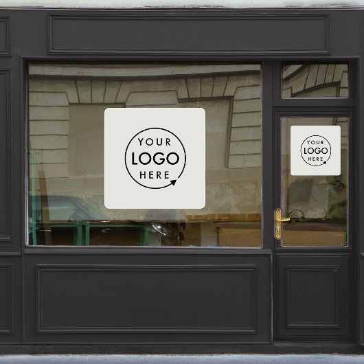 会社のロゴ |ビジネスカスタムグレースクエア ウィンドウサイン