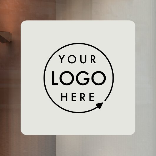 会社のロゴ |ビジネスカスタムグレースクエア ウィンドウサイン