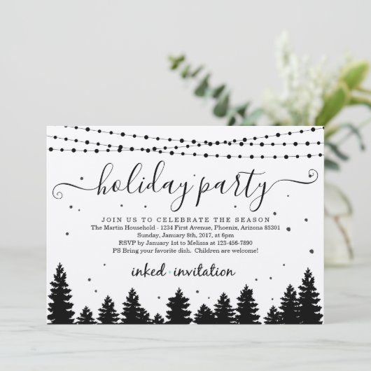 会社のロゴ、ビジネスクリスマスホリデーパーティーの追加 招待状