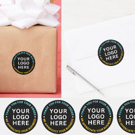 会社のロゴ | ブラックブランドサンキュー ラウンドシール