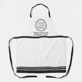 会社のロゴ プロモーション 黒白 エプロン (正面)