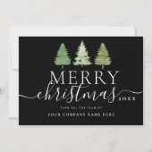 会社のロゴ メリークリスマスツリー エレガントな書体 シーズンカード (正面)