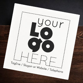 会社のロゴ+使い捨て紙パーティーナプキン スタンダードカクテルナプキン