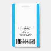 会社のロゴ（姓名付き）バーコードBa バッジ (裏面)