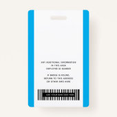 会社のロゴ(姓名付き)バーコードBa バッジ (裏面)