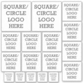 会社のロゴ |正方形または円の図形の簡単のアップロード シール (正面)