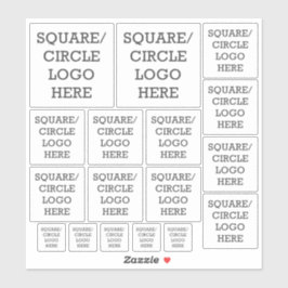会社のロゴ |正方形または円の図形の簡単のアップロード シール