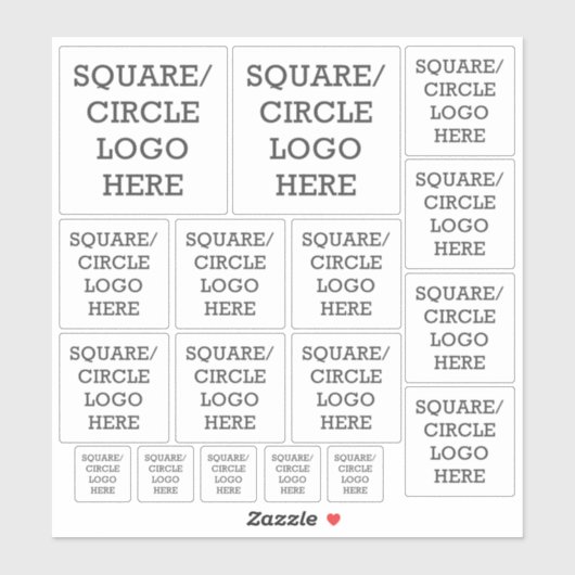 会社のロゴ |正方形または円の図形の簡単のアップロード シール (シート)