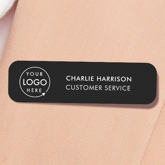 会社のロゴ |社員カスタムスタッフ黒 名札